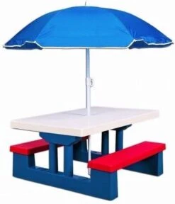 Merkloos Kinder Picknicktafel Met Parasol - Blauw 13 Merkloos Kinder Picknicktafel Met Parasol - Blauw -Bo-Camp Winkel 1030x1200 1