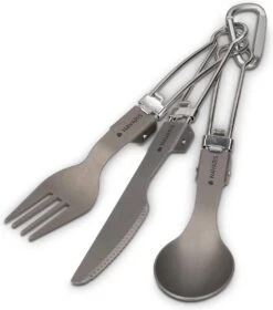 Navaris Campingbestek Van Titanium - Set Met Vork, Mes En Lepel - Inklapbaar - Bestekset Voor Onderweg - Inclusief Karabijnhaak En Bewaarzakje -Bo-Camp Winkel 1057x1200 2