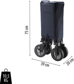 Campart Bolderkar HC-0910 - Opvouwbaar - Bolderwagen Met Stevig Harmonicaframe - Inclusief Opbergtas En Bodemplaat - Blauw -Bo-Camp Winkel 1060x1200 2