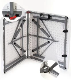 Toboli Klaptafel 120x60x74cm Campingtafel Wit; Bijzettafel, Inklapbare Tafel - Multistrobe -Bo-Camp Winkel 1063x1200 1