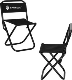 Springos Campingstoel | Kampeerstoel | Vouwstoel | Klapstoel | Zwart -Bo-Camp Winkel 1080x1200