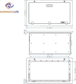 Merkloos NormadicLife® - Outdoor – Opklapbare Tafel - Eettafel – Tafel Voor Buitenkeuken - Caravan – Camper – Picknicktafel - Ingebouwd Ledlicht – Wit -Bo-Camp Winkel 1081x1200