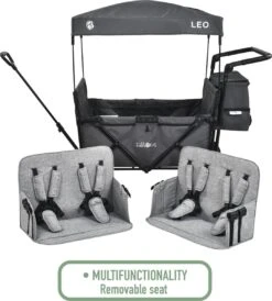 FableKids LEO X4Plus Opvouwbare Wagen Met Dak Fossil Grey -Bo-Camp Winkel 1082x1200 4