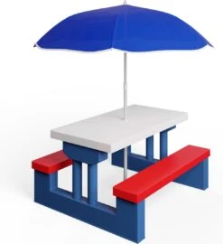 Merkloos Kinder Picknicktafel Met Parasol - Blauw 17 Merkloos Kinder Picknicktafel Met Parasol - Blauw -Bo-Camp Winkel 1097x1200 2