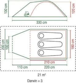 Coleman Darwin 3 Plus Koepeltent - 3-Persoons - Groen -Bo-Camp Winkel 1097x1200 6
