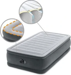 Intex Luchtbed - 1-Persoons - 99 X 191 X 46 Cm - Grijs - Met Ingebouwde Pomp, Hoeslaken Wit En Reparatieset -Bo-Camp Winkel 1133x1200 7