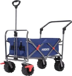 AREBOS Handkar | Transportwagen | Apparatuurwagen | Opvouwbaar | Duwstang| Blauw -Bo-Camp Winkel 1142x1200 1