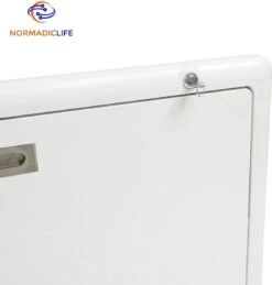 Merkloos NormadicLife® - Outdoor – Opklapbare Tafel - Eettafel – Tafel Voor Buitenkeuken - Caravan – Camper – Picknicktafel - Ingebouwd Ledlicht – Wit -Bo-Camp Winkel 1144x1200