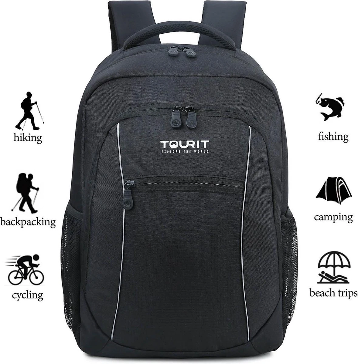 Koelrugtas - 23L - Wandelrugzak - Dagrugzak - Outdoor Rugzak - Dames & Heren - Zwart 8 Koelrugtas - 23L - Wandelrugzak - Dagrugzak - Outdoor Rugzak - Dames & Heren - Zwart - Afbeelding 8