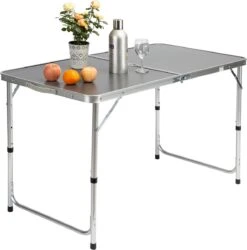 Casaria Campingtafel – Inklapbaar Verstelbaar - 120x60x70 Cm Grijs -Bo-Camp Winkel 1185x1200 1