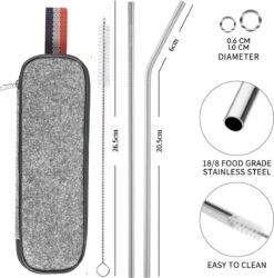 House Of Husk Reisbestek - Reis Bestekset - Chopsticks - Metalen Rietjes Met Borstel - Lepel - Vaatwasserbestendig - RVS - 7 Delig - Zilver -Bo-Camp Winkel 1186x1200 4