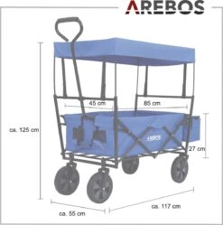 AREBOS Handwagen Vouwbare Dak Handwagen Vouwbare Trolley Uitrustingswagen Blauw 17 AREBOS Handwagen Vouwbare Dak Handwagen Vouwbare Trolley Uitrustingswagen Blauw -Bo-Camp Winkel 1188x1200 11
