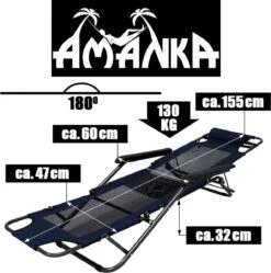 Ligstoel 155x60cm - Opvouwbaar Campingstoel Ligbed Strandstoel Tuinstoel Vouwligstoel Blauw 25 Ligstoel 155x60cm - Opvouwbaar Campingstoel Ligbed Strandstoel Tuinstoel Vouwligstoel Blauw -Bo-Camp Winkel 1190x1200