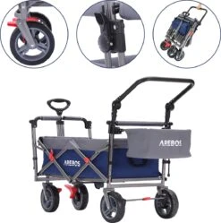 AREBOS Premium Steekwagen Met Dak Opvouwbare Tuinkar Handkar Bolderkar Blauw / Grijs 18 AREBOS Premium Steekwagen Met Dak Opvouwbare Tuinkar Handkar Bolderkar Blauw / Grijs -Bo-Camp Winkel 1191x1200 3
