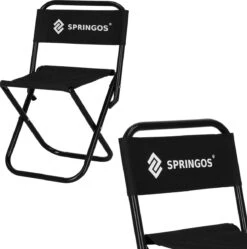 Springos Campingstoel | Kampeerstoel | Vouwstoel | Klapstoel | Zwart -Bo-Camp Winkel 1192x1200