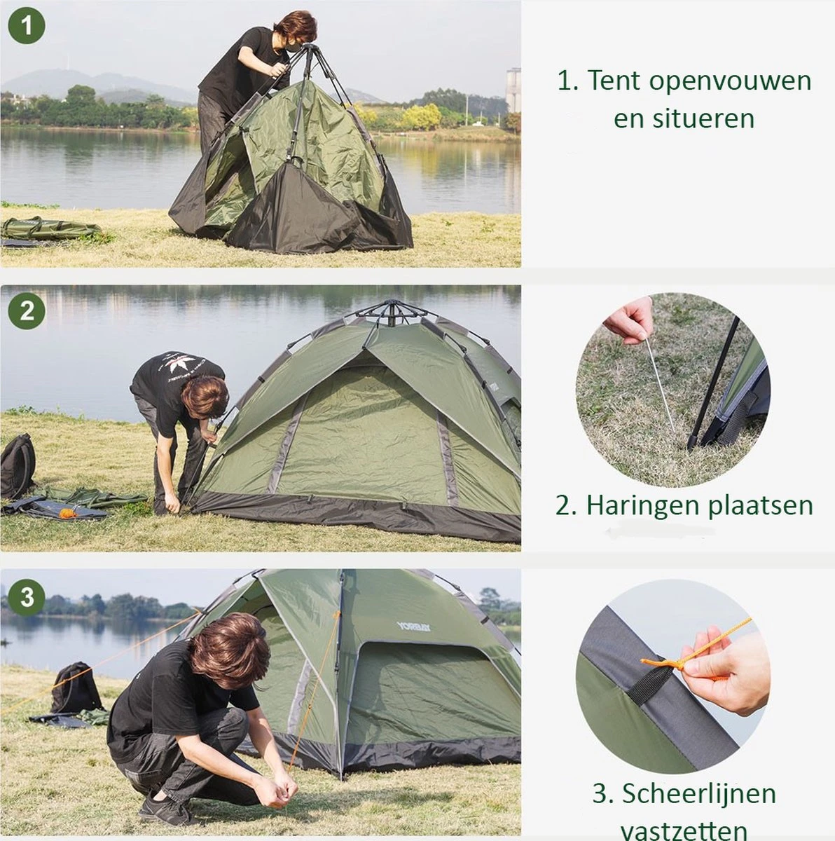 Sens Design Pop Up Tent - Tent - 2-3 Personen 2 Sens Design Pop Up Tent - Tent - 2-3 Personen - Afbeelding 2