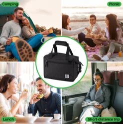 Brisby 4 Laags Geïsoleerde Koeltas - Lunchtas 12 Liter - Extra Ruimte Uitvouwbaar- Zwart -Bo-Camp Winkel 1197x1200 22