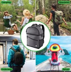 Brisby 4 Laags Geïsoleerde Koeltas Rugzak - 25 Liter - Met Handige Vakken Voor Bestek En Essentials - Waterafstotend Materiaal - Donkergrijs -Bo-Camp Winkel 1197x1200 25