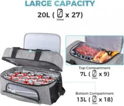 Lifewit 20L Koeltas | 20 Liter | Opvouwbaar | Koelbox-Koeltas | Isolatietas/ Picknicktas Voor Levensmiddelen / Grijs -Bo-Camp Winkel 1200x1018 1