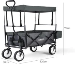 Monzana Bolderkar Opvouwbaar - 100 Liter - Met Afneembaar Dak Grijs -Bo-Camp Winkel 1200x1020 2