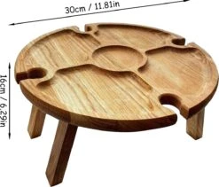 Merkloos Opvouwbare Draagbare Picknicktafel, Outdoor Opvouwbare Lichtgewicht Kampeertafel 30,5 Cm Kleine Houten Wijnpicknicktafel Voor Feest, Strand, Tuin, Camping, Barbecue, Reizen -Bo-Camp Winkel 1200x1027