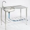 Camping/Outdoor Inox Tafel Met Gootsteen Lavabo En Kraan 100x77x50cm