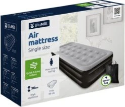 BluMill Eenpersoons Luchtbed - Met Ingebouwde Pomp - Luchtbed Zelfopblazend - Incl. Draagtas - 191x99x36 Cm -Bo-Camp Winkel 1200x1032 4