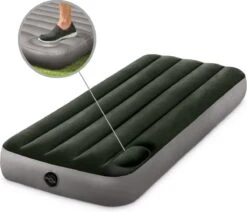 Intex Luchtbed - 1-Persoons - 76 X 191 X 25 Cm - Groen - Met Ingebouwde Voetpomp + Hoeslaken Antraciet + Reparatieset -Bo-Camp Winkel 1200x1032 6