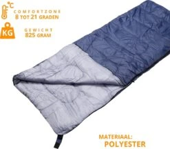 Slaapzak Envelop Dekenmodel - Zomer - 190cm X 70cm - Met Hoes -Bo-Camp Winkel 1200x1047 3
