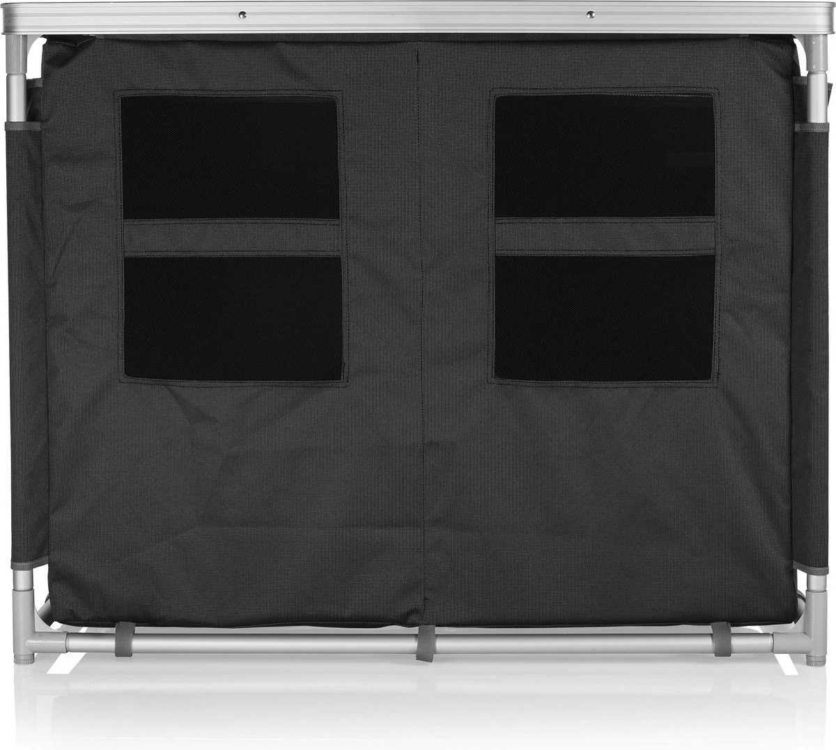 Campart Campingkeuken KI-0734 - Campingkast Groot - 4 Verstelbare Poten - Opvouwbaar En Lichtgewicht - Inclusief Opbergtas - Grijs 9 Campart Campingkeuken KI-0734 - Campingkast Groot - 4 Verstelbare Poten - Opvouwbaar En Lichtgewicht - Inclusief Opbergtas - Grijs - Afbeelding 9