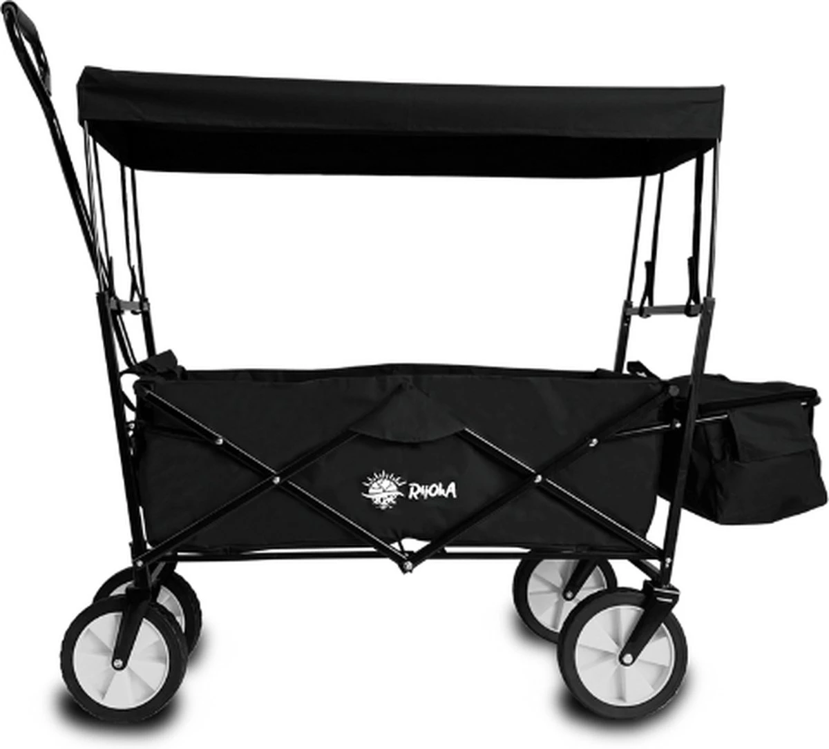 Rijoka Opvouwbare Bolderkar/Bolderwagen | Met Dakje En Draagtas | Zwart 2 Rijoka Opvouwbare Bolderkar/Bolderwagen | Met Dakje En Draagtas | Zwart - Afbeelding 2