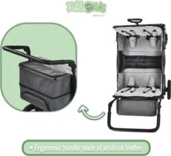 FableKids LEO X4Plus Opvouwbare Wagen Met Dak Fossil Grey -Bo-Camp Winkel 1200x1091 2