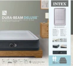 Intex Luchtbed - Twijfelaar - 137 X 191 X 33 Cm - Grijs - Met Ingebouwde Pomp, Hoeslaken Antraciet En Reparatieset -Bo-Camp Winkel 1200x1095 6