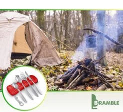 Roestvrij Staal Bestek (kampeerset) – Draagbare Reislepels, -vork En -mes Voor Festivals, Camping Of Trektochten - Wordt Geleverd Met Een Neopreen Draagtasje Met Een Lichtgewicht Flesopener -Bo-Camp Winkel 1200x1100 5
