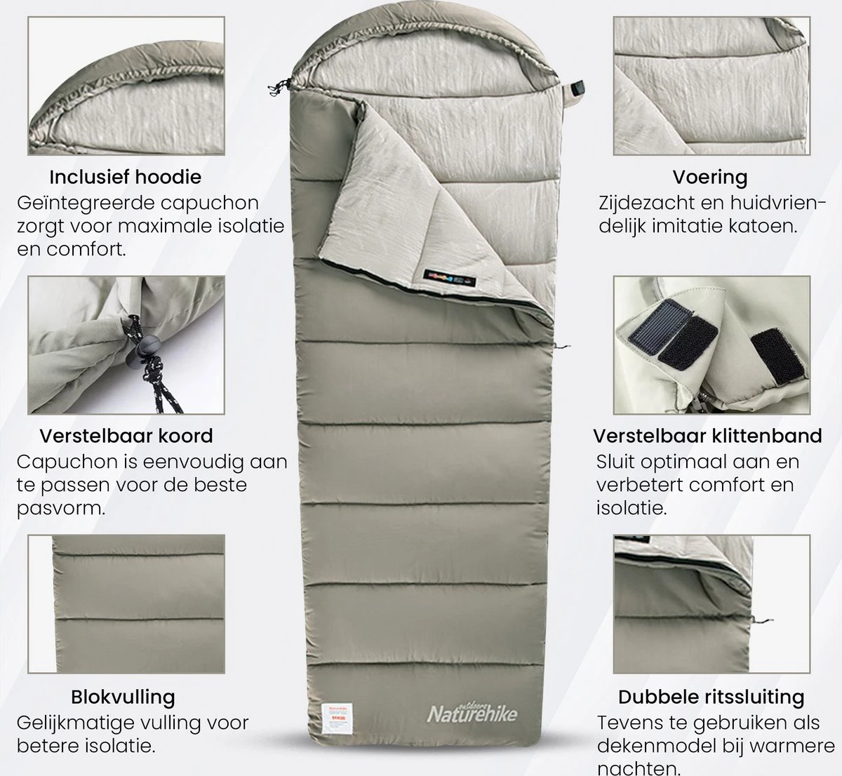 Naturehike® Slaapzak Katoen - 6 Tot 1 Graden - Slaapzakken Volwassenen - 220*80cm - 4 Seizoenen Slaapzak Lente, Zomer, Herfst & Winter - Lichtgewicht & Waterdicht 9 Naturehike® Slaapzak Katoen - 6 Tot 1 Graden - Slaapzakken Volwassenen - 220*80cm - 4 Seizoenen Slaapzak Lente, Zomer, Herfst & Winter - Lichtgewicht & Waterdicht - Afbeelding 9