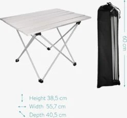 Navaris Campingtafel - Inklapbaar Campingtafeltje Van Aluminium - Opvouwbare Tafel Inclusief Draagtas - Picknicktafel - Zilver -Bo-Camp Winkel 1200x1120