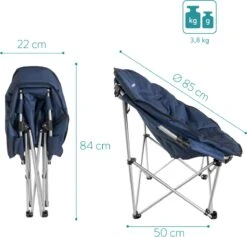 Navaris Klapstoel Met Draagtas - Campingstoel - Draagbare Stoel Voor Kamperen, Festivals En Vissen - Strandstoel - Inklapbaar - Donkerblauw -Bo-Camp Winkel 1200x1150 1