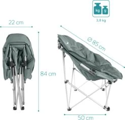 Navaris Klapstoel XXL - Campingstoel Met Opbergtas - Draagbare Stoel Voor Kamperen, Festivals En Vissen -Strandstoel - Inklapbaar - Grijs -Bo-Camp Winkel 1200x1150 2