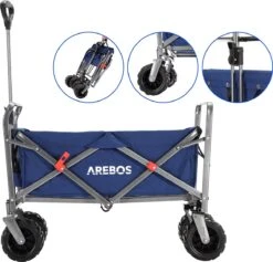 AREBOS Handkar | Transportwagen | Apparatuurwagen | Opvouwbaar | Blauw -Bo-Camp Winkel 1200x1150 8