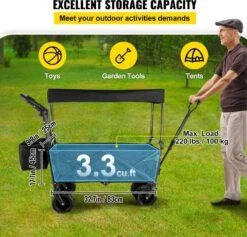 LOUVAINS® Bolderkar Opvouwbaar - Bolderkar - Bolderwagen - Bolderkar Kinderenvervoer - Bolderkar Opvouwbaar Met Massieve - Bolderkar Opvouwbaar Luchtbanden - Bolderkar Opvouwbaar Met Duwstang -Bo-Camp Winkel 1200x1153 6