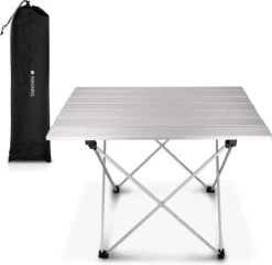 Navaris Campingtafel - Inklapbaar Campingtafeltje Van Aluminium - Opvouwbare Tafel Inclusief Draagtas - Picknicktafel - Zilver -Bo-Camp Winkel 1200x1164