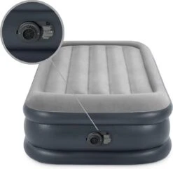 Intex Luchtbed - 1-Persoons - 99 X 191 X 42 Cm - Grijs - Met Pomp, Hoeslaken Zwart En Reparatieset -Bo-Camp Winkel 1200x1166 14