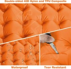 LVNRIDS Isomat, Zelfopblazend, Ultralicht, Luchtmatras, Camping, Zelfopblaasbaar, Opblaasbaar Matras, 3,9 Inch Dik, Met Voetperspomp En Kussen, Voor Camping, Reizen, Outdoor, Wandelen, Strand, Oranje -Bo-Camp Winkel 1200x1170 6