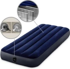 Intex Luchtbedset Intex Luchtbed - 1-Persoons - 76 X 191 X 25 Cm - Blauw + Intex Elektrische Pomp - 650 Liter/min + Hoeslaken Antraciet + Reparatieset -Bo-Camp Winkel 1200x1171 14