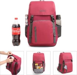 Tourit - Koeltas Rugzak (25L) - Geschikt Voor 21 Blikjes - Lunchtas Voor Dames En Heren - Rood 15 Tourit - Koeltas Rugzak (25L) - Geschikt Voor 21 Blikjes - Lunchtas Voor Dames En Heren - Rood -Bo-Camp Winkel 1200x1171