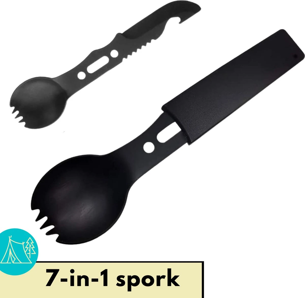 Lynnz® Spork 7 In 1 - Camping Bestek - Campingbestek - Campingservies - Reisbestek - Bestek To Go - Jachtmes - Rambomes 1 Lynnz® Spork 7 In 1 - Camping Bestek - Campingbestek - Campingservies - Reisbestek - Bestek To Go - Jachtmes - Rambomes