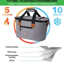 Brisby 4 Laags Geïsoleerde Koeltas - Boodschappentas 21 Liter - Grijs 19 Brisby 4 Laags Geïsoleerde Koeltas - Boodschappentas 21 Liter - Grijs -Bo-Camp Winkel 1200x1178 4