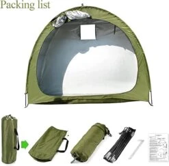 Merkloos Fietstent, Beschermhoes Fietsenschuur, Tent Voor Camping In De Open Lucht-groen 200*80*165CM -Bo-Camp Winkel 1200x1182 10