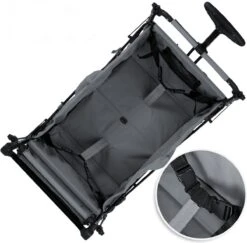 Rijoka Luxe Opvouwbare Bolderkar/Bolderwagen | Met Dakje En Draagtas | Grijs -Bo-Camp Winkel 1200x1182 7