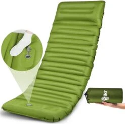 Hikr® Slaapmat 10cm+ Dikte - Comfortabel Luchtmatras - Zelfopblazend Met De Voet - TPU+40D Nylon - Slaapmatje Eenpersoons En Uit Te Breiden Tot Tweepersoons - Slaapmat Met Ingebouwde Pomp